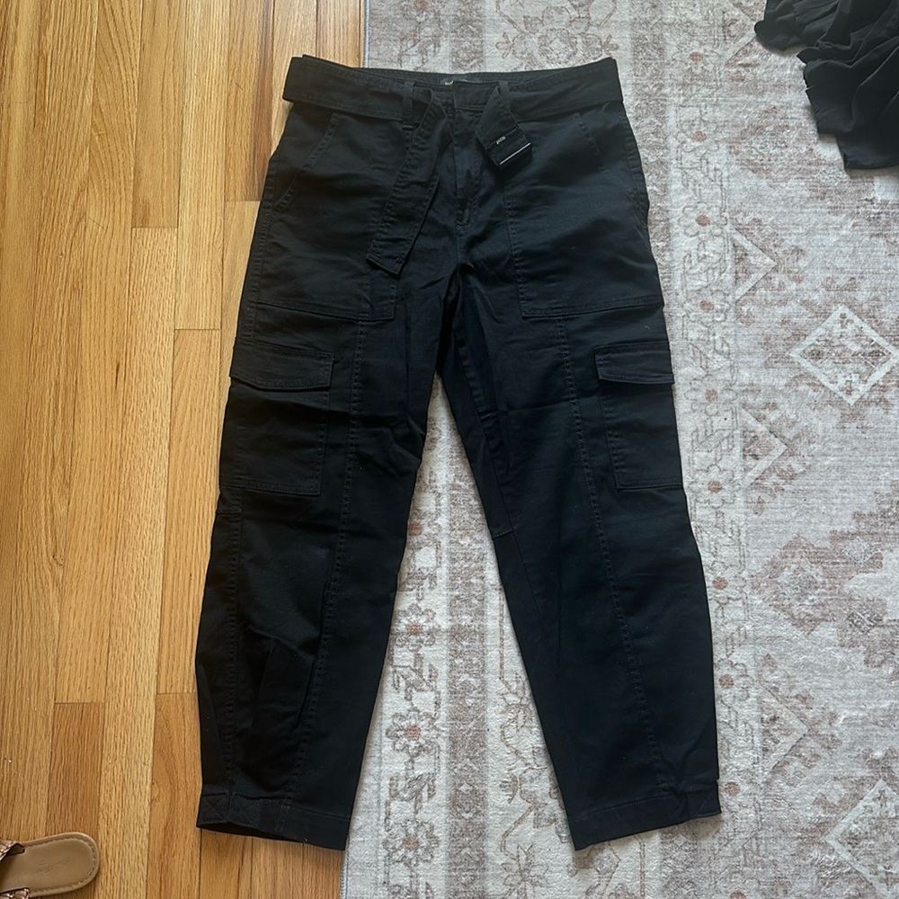 Black Cargo/Barrel Jean